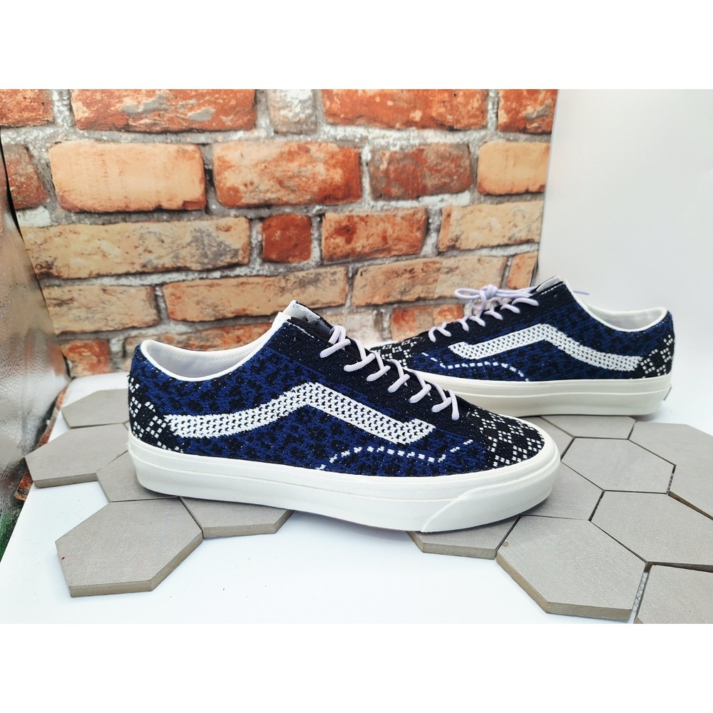 Vans Vault LX Old Skool 36 EK Cheetah Navy Blue Black Knit Men's Sz 8.5 Premium
